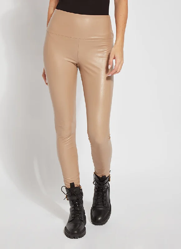 Textured Leather Legging | Velvet Brown Elegant Black Leggings