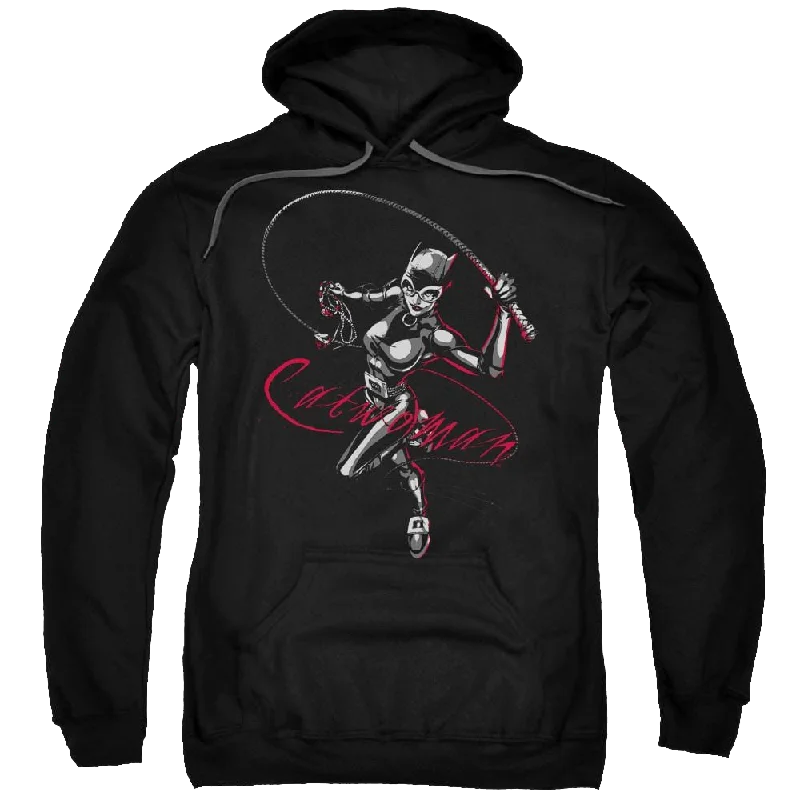 Batman Kitten With A Whip - Pullover Hoodie Sheath Sleeve Elegant