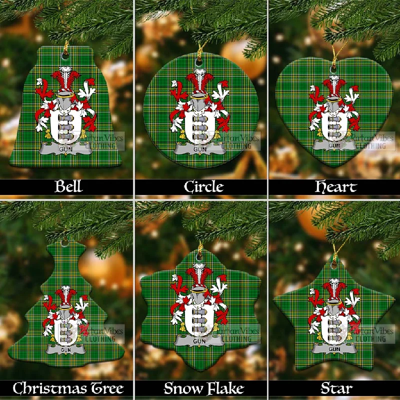 Gun Irish Clan Tartan Christmas Ceramic Ornament with Coat of Arms Tailored Straight A-Line Gun Irish Clan Tartan Christmas Ceramic Ornament with Coat of Arms Tailored Straight A-Line