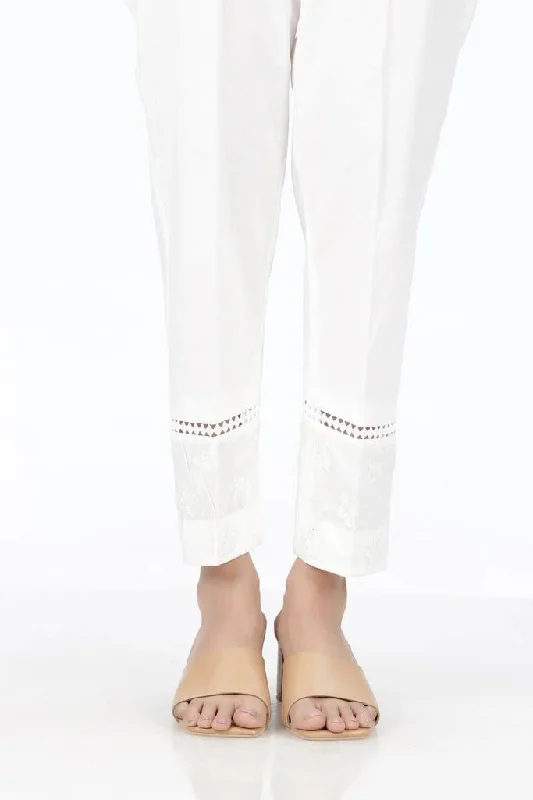 Lakhany 01 Piece Cambric Trousers LSM-T-2528-White Trousers Denim Distressed