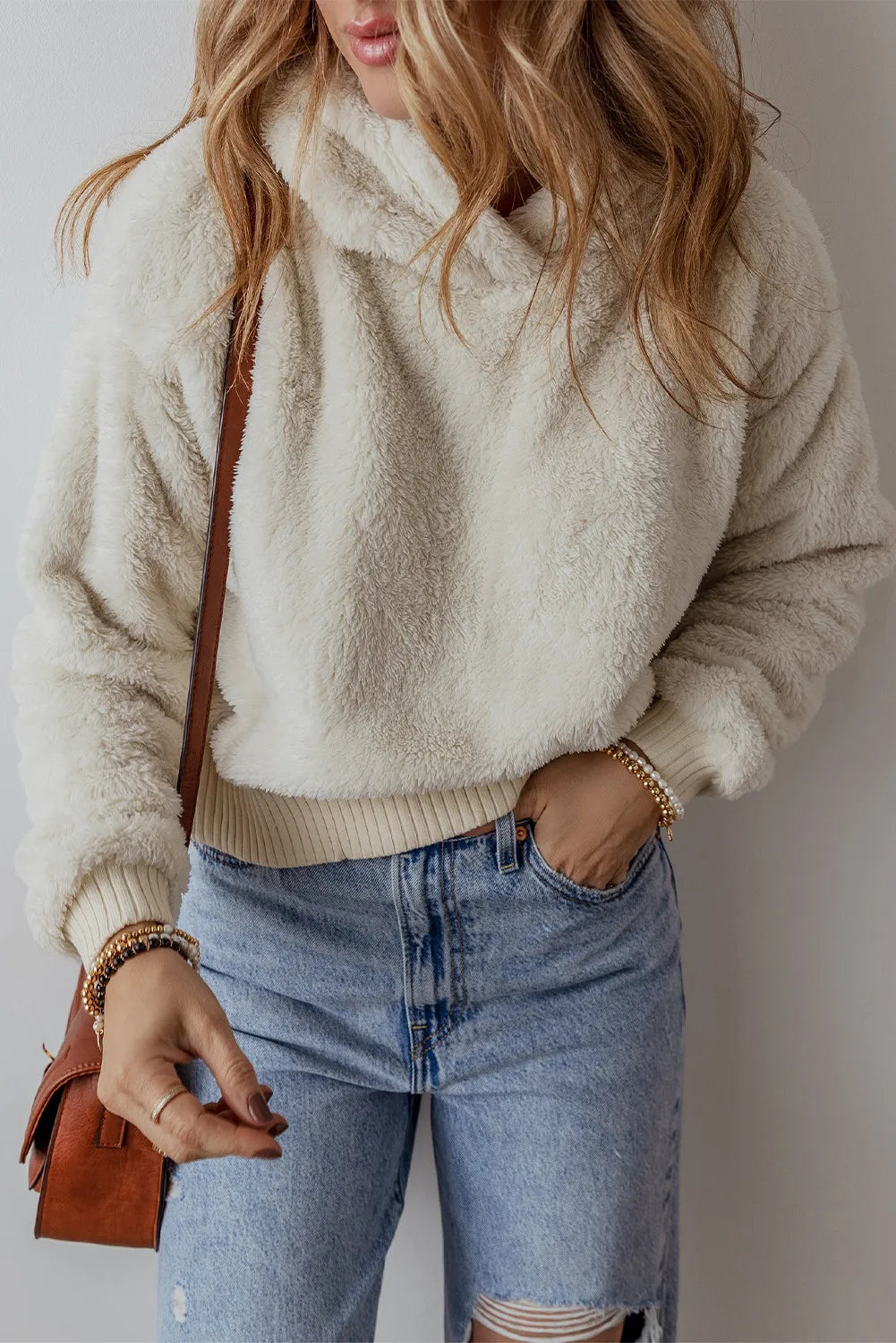 Hazel Blues® | Fuzzy Dropped Shoulder Long Sleeve Hoodie Hoodie with Button Classic Timeless Hazel Blues® | Fuzzy Dropped Shoulder Long Sleeve Hoodie Hoodie with Button Classic Timeless