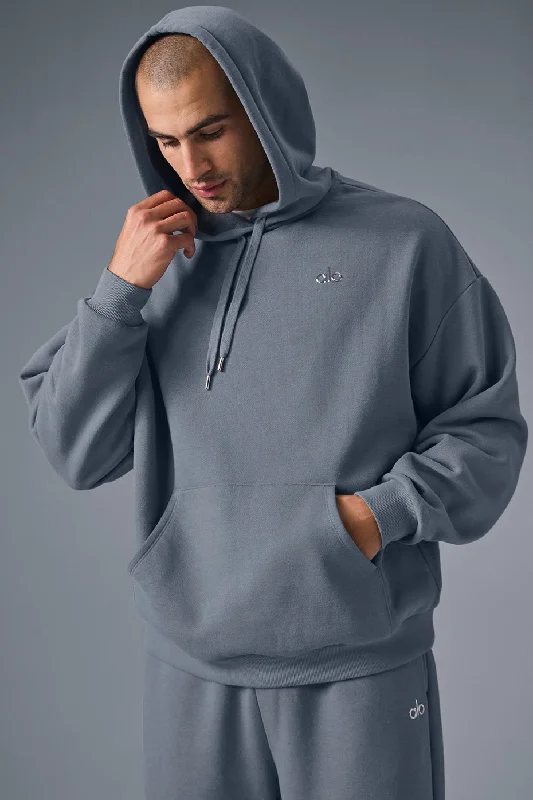 Accolade Hoodie - Steel Grey Hoodie with Slit Hem Functional Movement