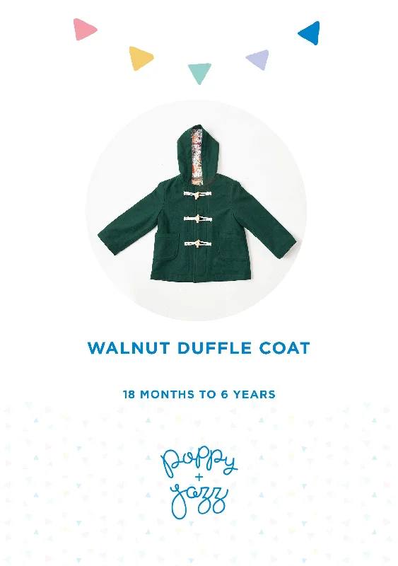 Walnut Duffle Coat Sewing Pattern Front Pockets Side Pockets Patch Pockets