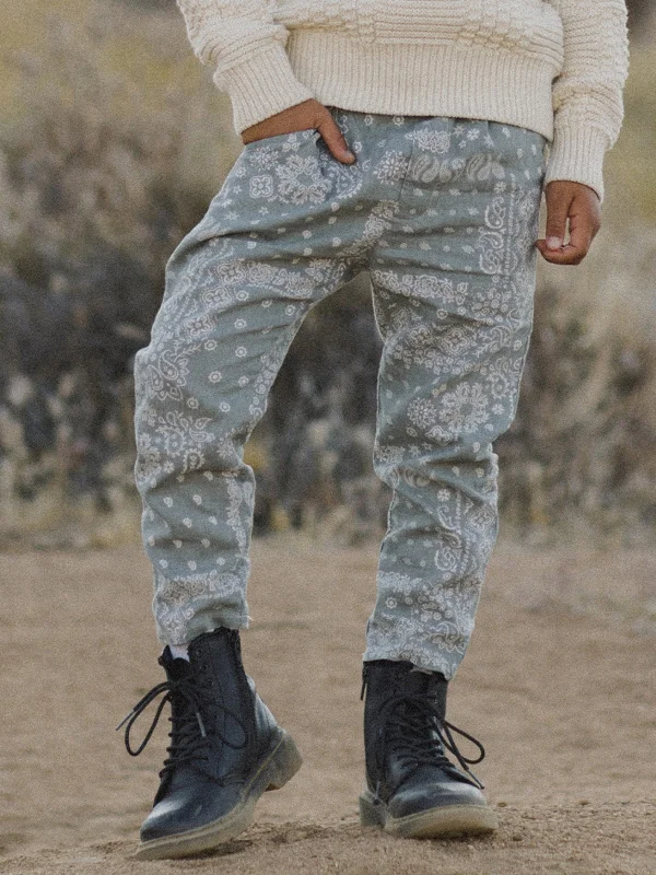 Rylee & Cru Ethan Trouser, Laurel Bandana Chinos Cotton Straight Leg