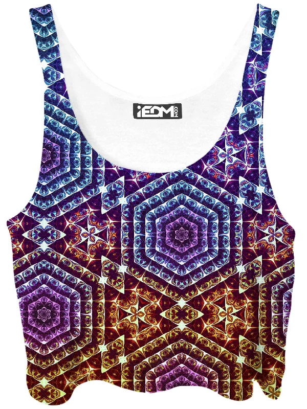 Cracked Mind Sunset Crop Top Graphic Embroidered Appliqued