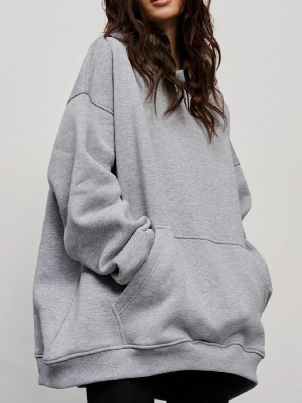 Hazel Blues® | Pocketed Dropped Shoulder Long Sleeve Hoodie Hoodie with Toggle Buttons Decorative Unique Hazel Blues® | Pocketed Dropped Shoulder Long Sleeve Hoodie Hoodie with Toggle Buttons Decorative Unique