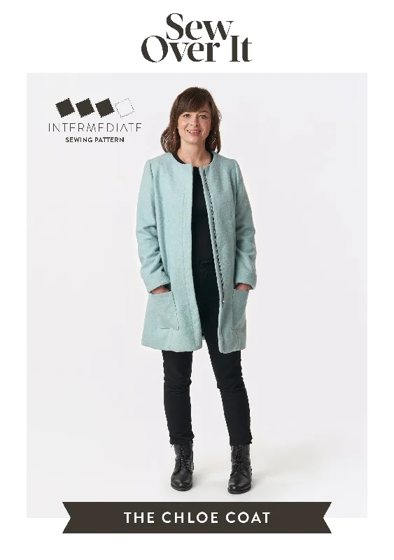 Chloe Coat PDF Sewing Pattern Hook-and-Loop Buckled Tied