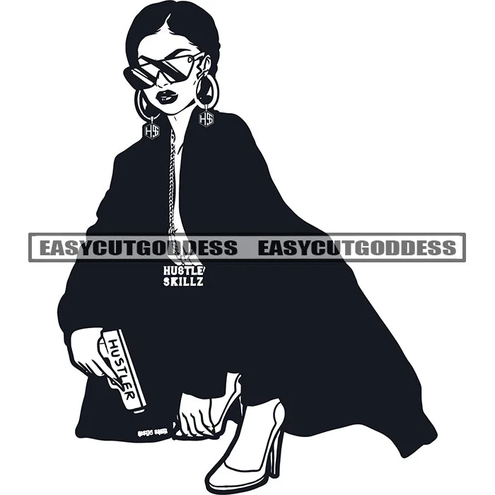Gangster African American Woman Hand Holding Gun Weapon Wearing Sunglass And Coat Vector Design Element Hoop Earing SVG JPG PNG Vector Clipart Cricut Silhouette Cut Cutting Collared Crew Neck Turtle Neck Gangster African American Woman Hand Holding Gun Weapon Wearing Sunglass And Coat Vector Design Element Hoop Earing SVG JPG PNG Vector Clipart Cricut Silhouette Cut Cutting Collared Crew Neck Turtle Neck