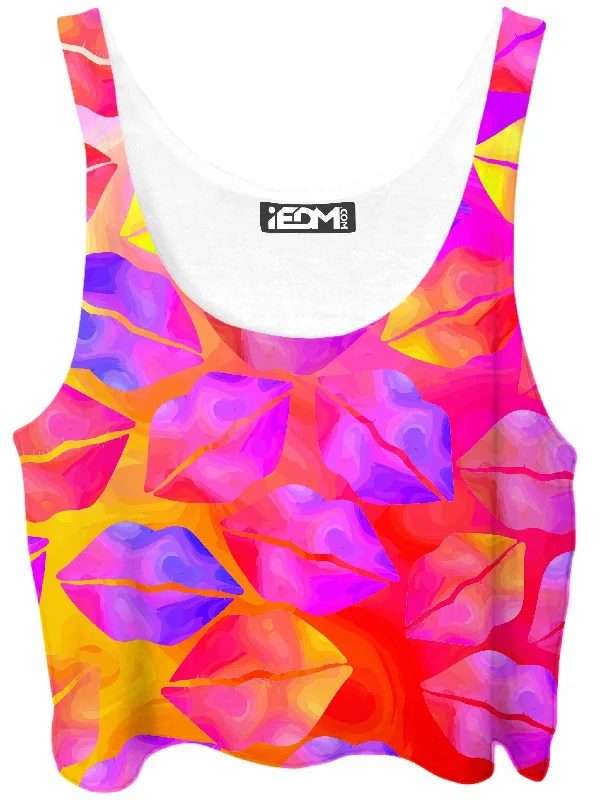 Passionate Kisses Crop Top Satin Fabric Silk Fabric Chiffon Fabric