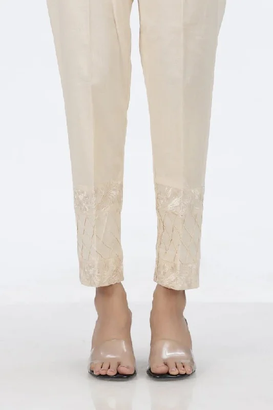 Lakhany 01 Piece Cambric Trousers LSM-T-2530-Beige Trousers Silk Elegant