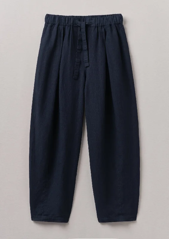 Minako Garment Dyed Linen Trousers | Midnight Trousers cozy soft