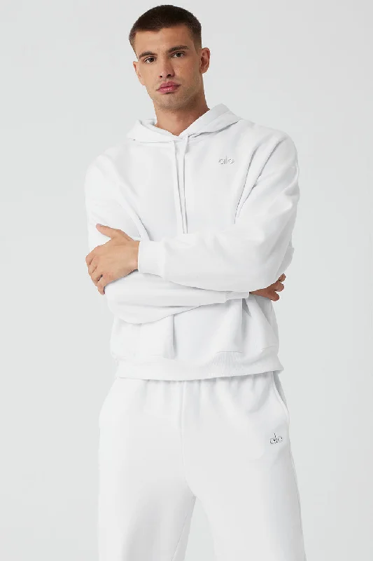 Accolade Hoodie - White Hoodie with High Neck Warm Protective