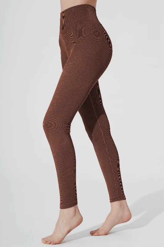 Querida High Waist R Legging - Maroon Choco Fashionable Solid Color Tights
