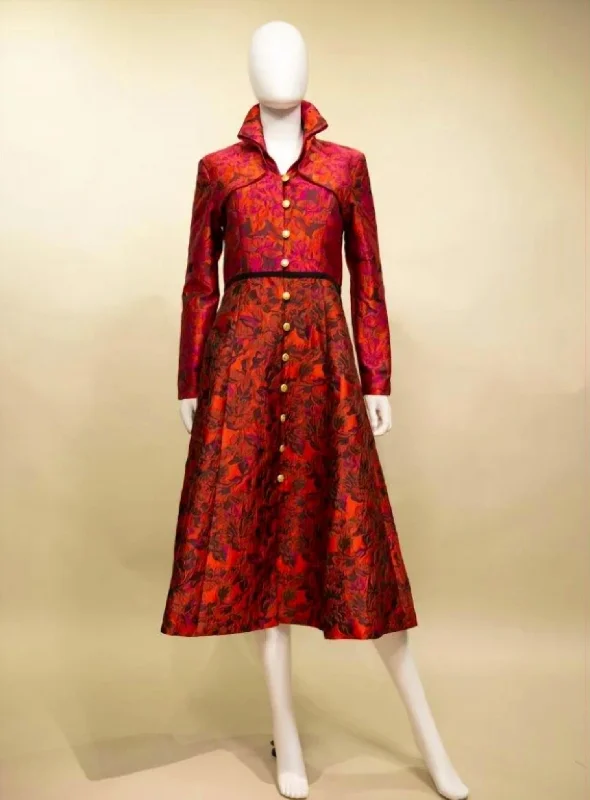 Brocade Coat Dress Red Cape Coat Herringbone Coat Tweed Coat