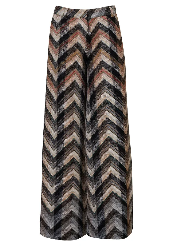 Hairy Wool Chevron Trousers Trousers Ceremony Elegant