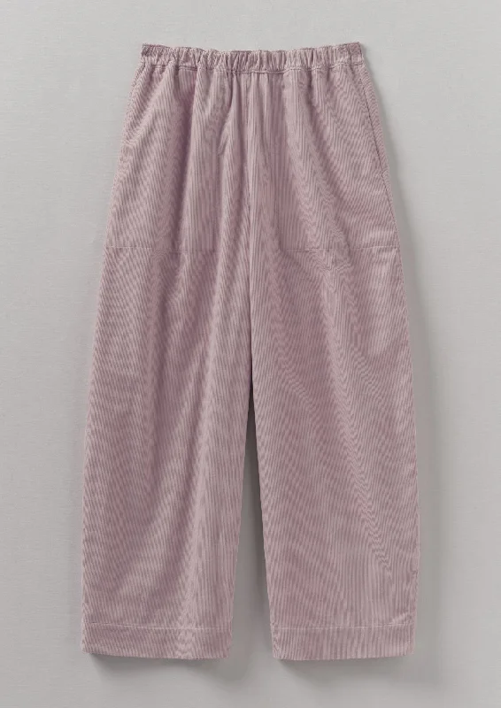 Organic Cord Barrel Leg Trousers | Wood Lilac Trousers Solid Black
