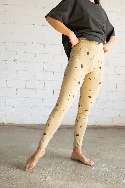 Gleda leggings beige sidereal rain Comfortable Cold Weather Leggings