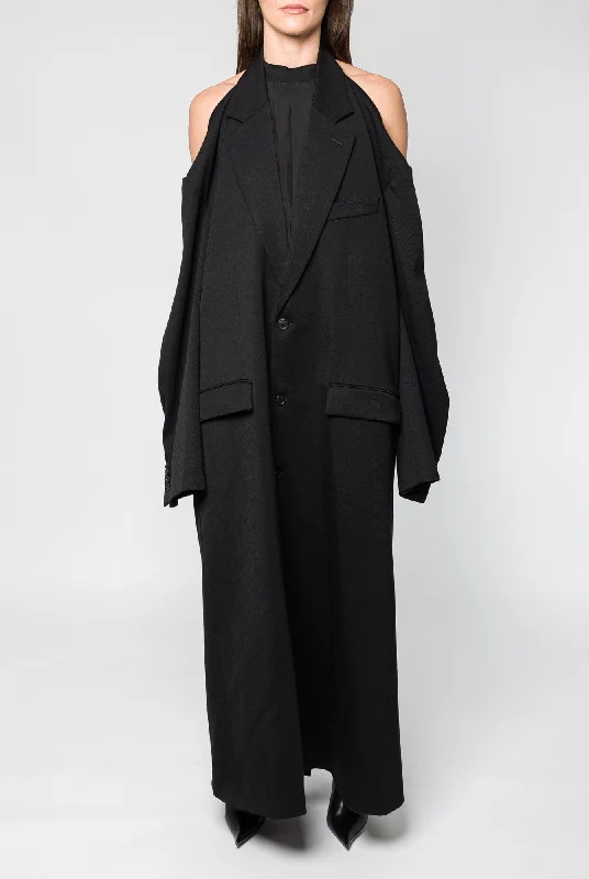Balenciaga Suspended Coat Dress Pleated Ruffled tiered