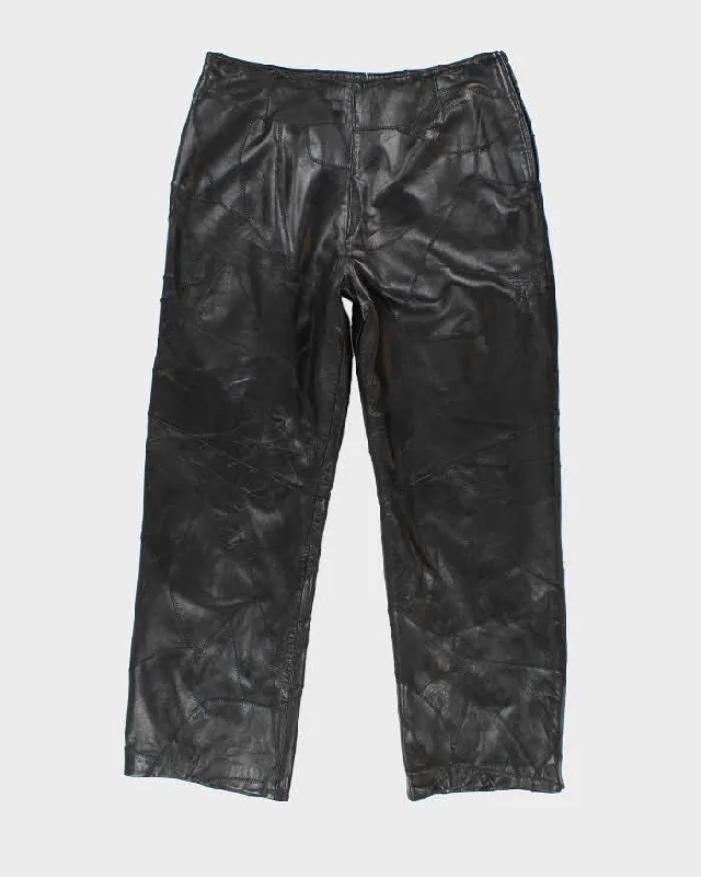 Vintage Danier Leather Patchwork Trousers - W34 L30 Trousers Office Stylish