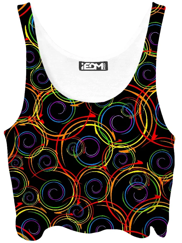 Swirl Abstract Crop Top Casual Formal Business