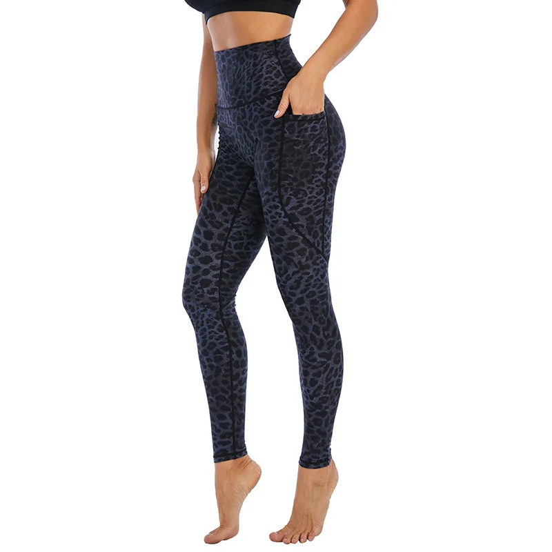 Women Casual High Waist Leopard Printed Quick Drying Yoga Leggings Fashionable Quick-Dry Leggings Women Casual High Waist Leopard Printed Quick Drying Yoga Leggings Fashionable Quick-Dry Leggings