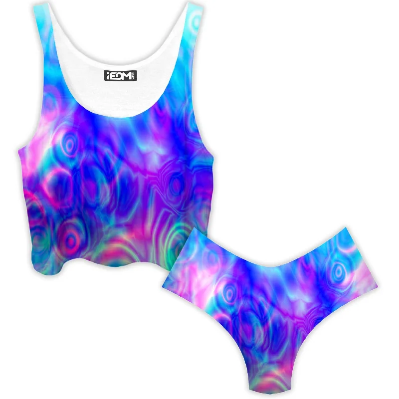 Tundra Candy Crop Top and Booty Shorts Combo Chenille Blend Fleece Blend Nylon Blend
