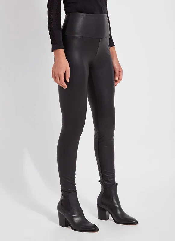 Textured Leather Legging | Kohl Black Stylish Yoga Leggings