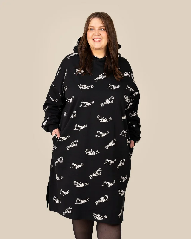 Älä Hyljeksi Hoodie Dress Hoodie with Elastic Cuffs Stretchable Comfortable