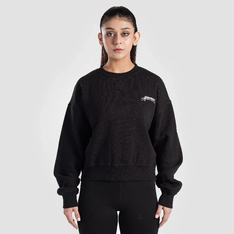 Vital Edge Crop SweatShirt (Black) Hoodie with Reflective Safety Nightwear