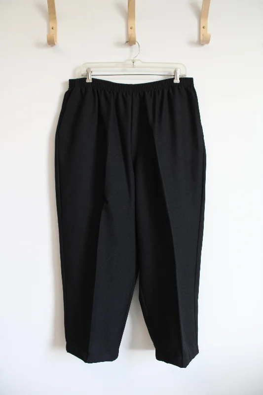Alfred Dunner Black Trouser Pants | 20W Trousers Capri Summer