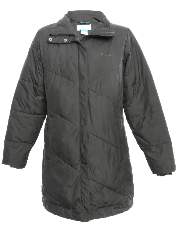 Columbia Long Black Puffer Coat - M empire Basque Peplum