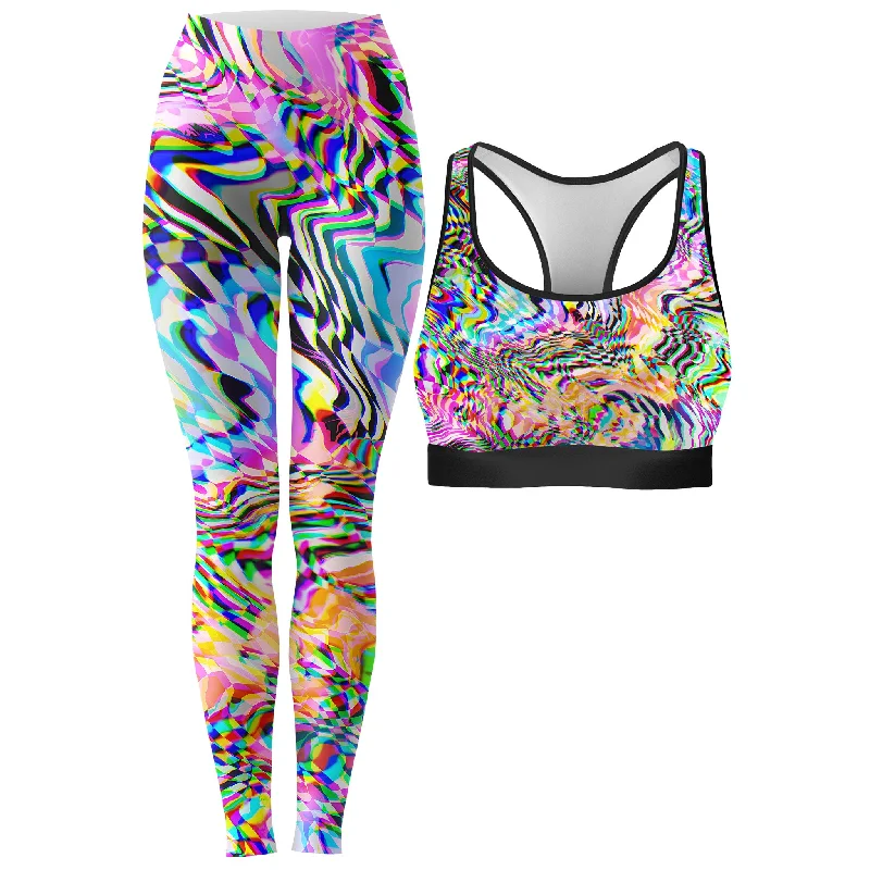 No Signal 2.0 Rave Bra and Leggings Combo Trendy Mesh Leggings