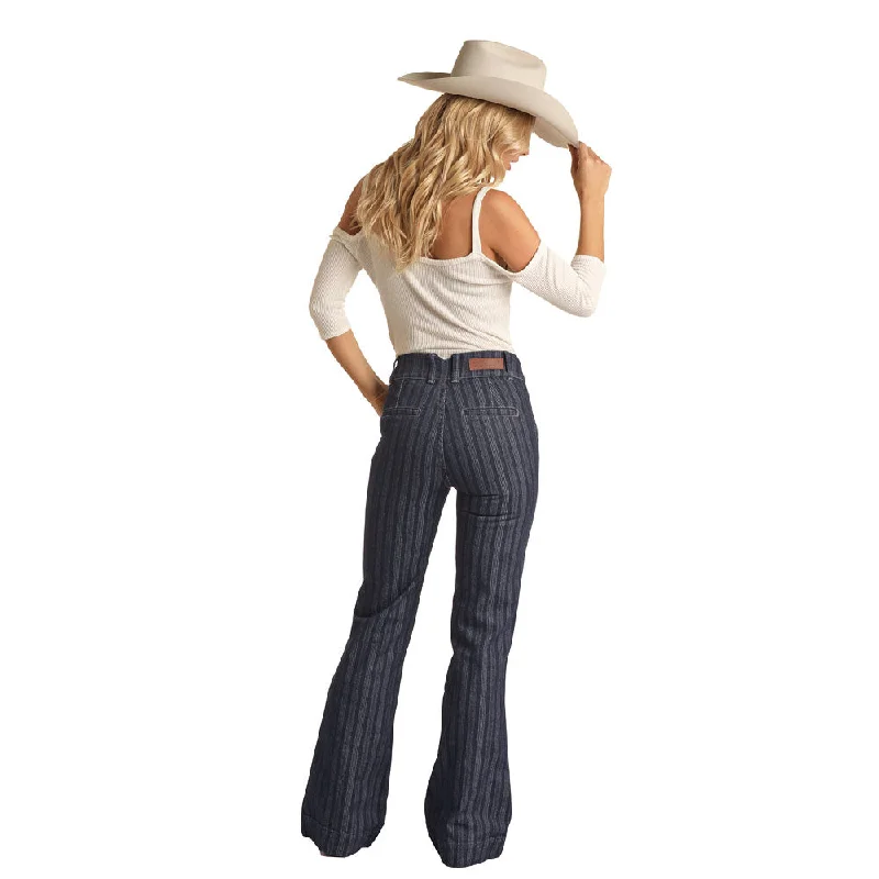 RRWD5HRZQI Rock & Roll Ladies High Rise Stripe Jacquard Trouser Jean Trousers Leather Faux RRWD5HRZQI Rock & Roll Ladies High Rise Stripe Jacquard Trouser Jean Trousers Leather Faux