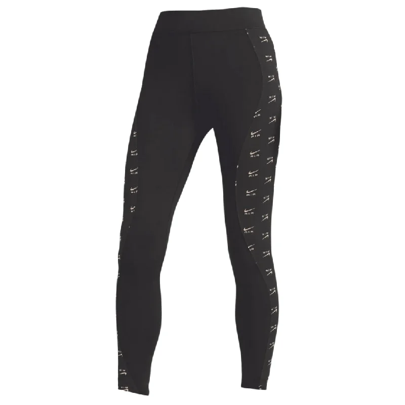 Nike Air All-Over Logo Black Leggings Stylish Printed Stretch Leggings