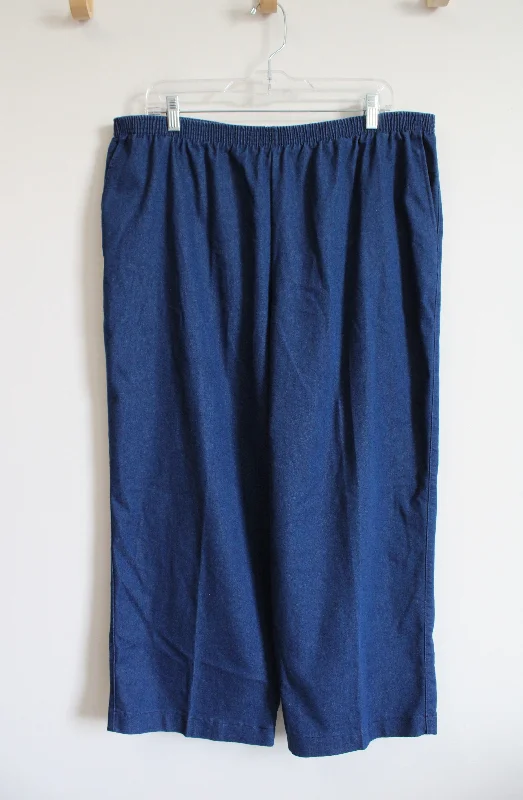 Alfred Dunner Blue Denim Trouser Pants | 20 Trousers Harem Relaxed Fit