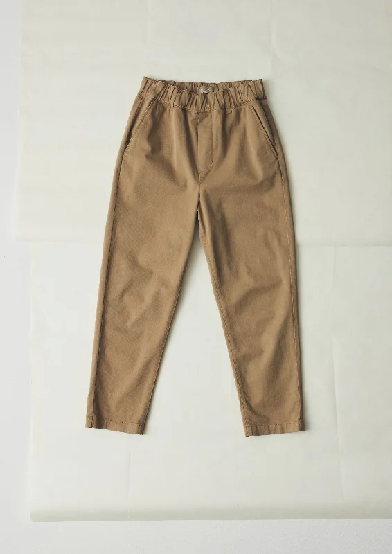 Gabi Cotton Pull On Trousers | Ash Brown Trousers Palazzo Wide Leg