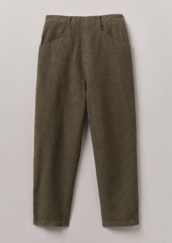 Alix Stripe Cotton Linen Trousers | Fawn Trousers stylish elegant