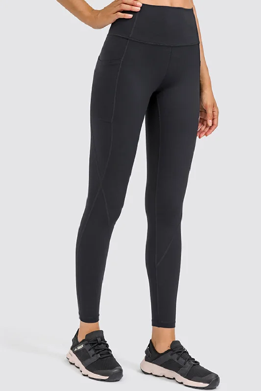 High Rise Yoga Leggings with Side Pocket Cozy Yoga Compression Leggings