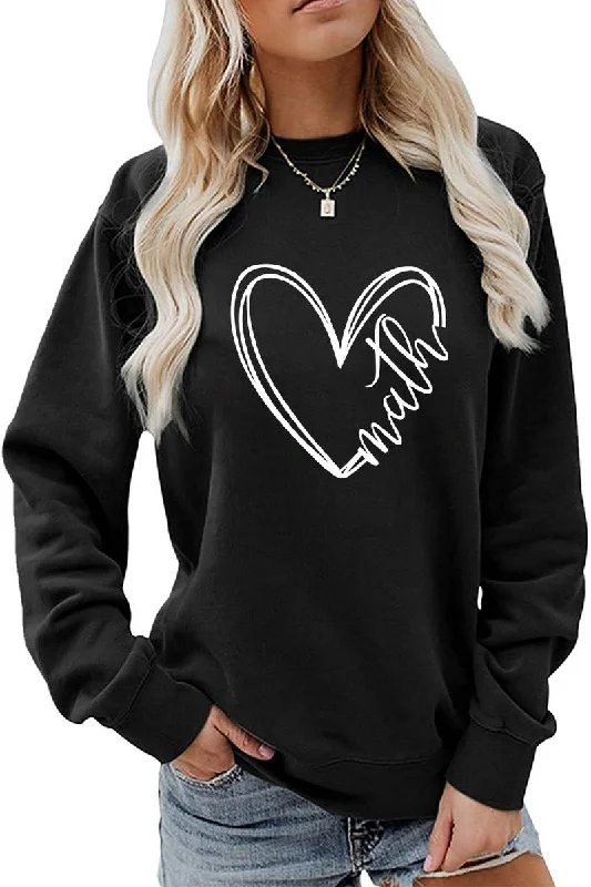 WOMEN HEART PRINTING CASUAL ROUND NECK PULLOVER Spaghetti Sleeve Top