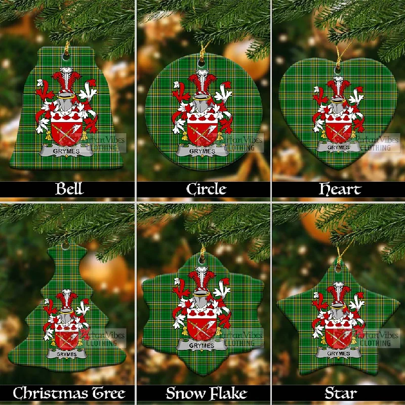 Grymes Irish Clan Tartan Christmas Ceramic Ornament with Coat of Arms Front Pockets Side Pockets Patch Pockets Grymes Irish Clan Tartan Christmas Ceramic Ornament with Coat of Arms Front Pockets Side Pockets Patch Pockets