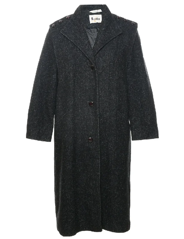 Black Wool Coat - M Anorak Windbreaker Fleece