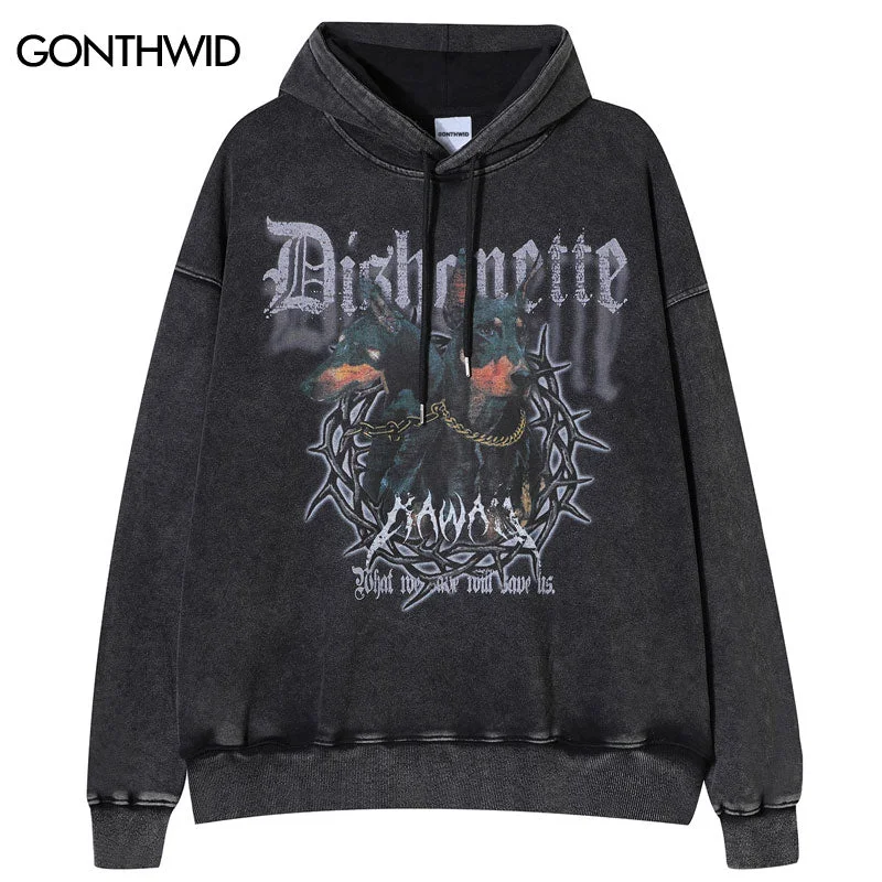 Vintage Hoodie Streetwear Hip Hop Doberman Graphic Print Washed Hooded Sweatshirt Harajuku Casual Punk Gothic Pullover Hoodie with Mesh Breathable Sporty Vintage Hoodie Streetwear Hip Hop Doberman Graphic Print Washed Hooded Sweatshirt Harajuku Casual Punk Gothic Pullover Hoodie with Mesh Breathable Sporty