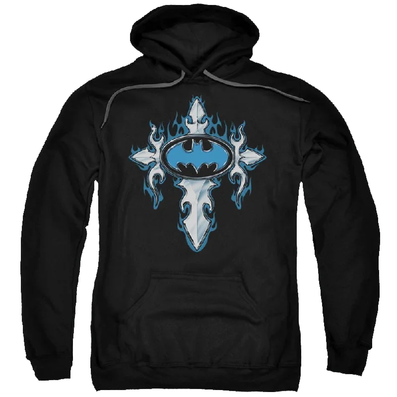 Batman Gothic Steel Logo - Pullover Hoodie Peter Pan Collar