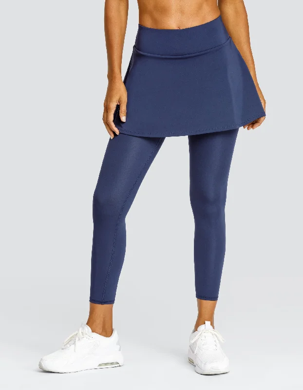 SKIPPER MID-RISE SKIRTED LEGGING - NAVY BLUE Stylish Capri Leggings