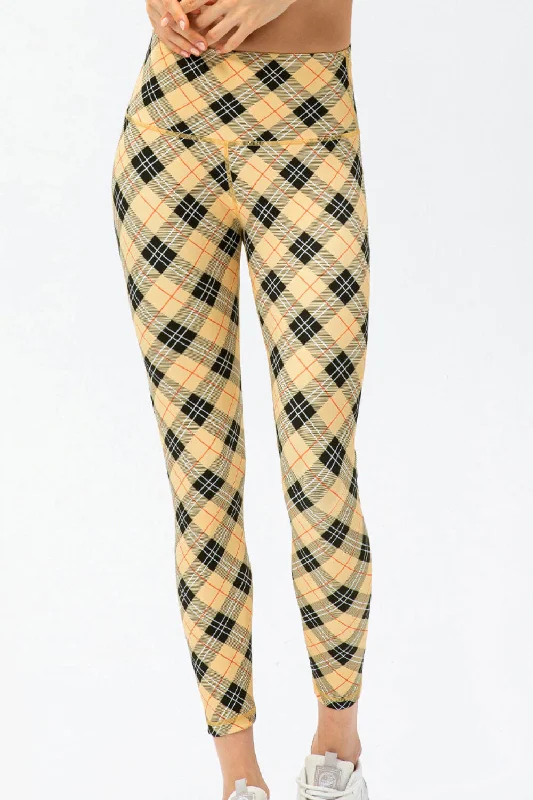 Printed High Waist Sports Leggings Trendy Flared Leggings