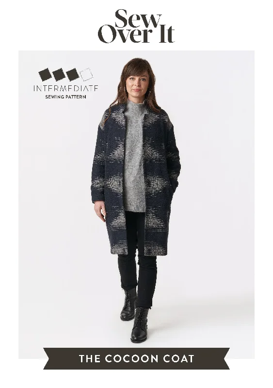 Cocoon Coat PDF Sewing Pattern Sleeveless Short Sleeve Long Sleeve