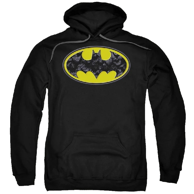 Batman Bats In Logo - Pullover Hoodie Boat Neck Sweater