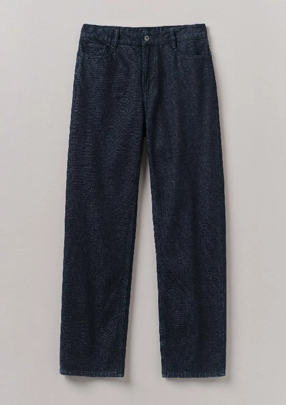 Five Pocket Denim Trousers | Indigo Trousers Seasonal Trendy