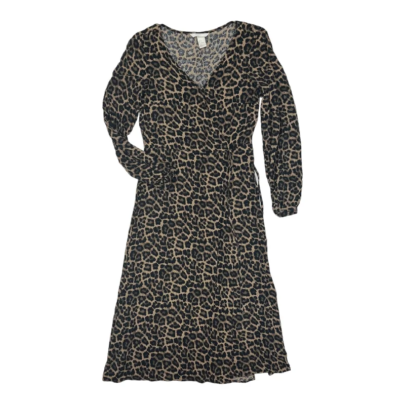 ANIMAL PRINT DRESS CASUAL MIDI by H&M Size:2 Trendy Square Neck Midi Dress