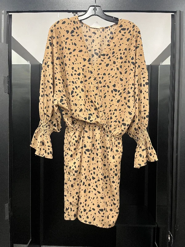 Animal Print Dress Casual Midi Ee Some, Size L Fashionable A-Line Midi Dress